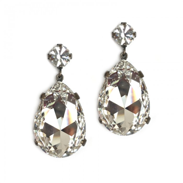 Bijoux Statement Earring: Swarovski Crystal - Clear